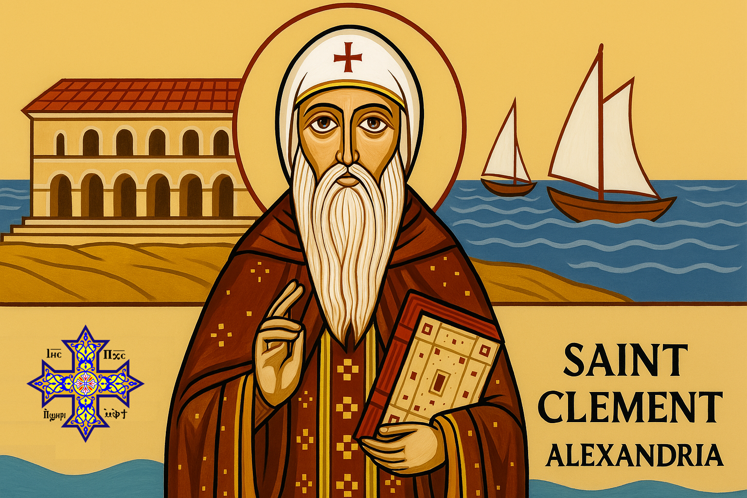 Coptic-style icon of St. Clement of Alexandria